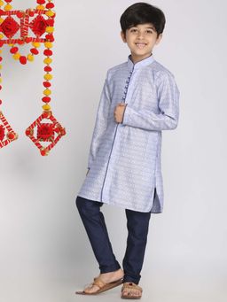 JBN Creation - Boys Lavender Jacquard Woven Kurta with Pyjama