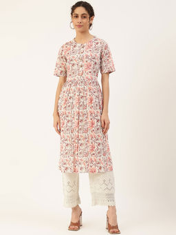 Maaesa - Floral Printed Cotton Kurta
