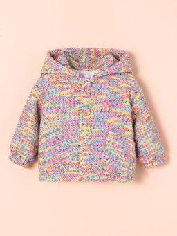 Hopscotch - Cozy Hooded Jacket with Pom Pom Accents