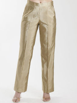 Powersutra - Women Gold-Toned Straight Fit Pant