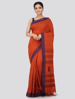 PinkLoom - Women's Cotton Saree With Unstitched Blouse Piece