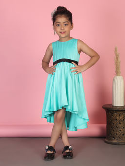 Toy Balloon Kids - Girls Green High-Low Party Knee Length Dress