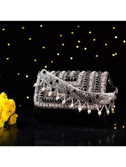 sugarcrush - Crystal Beaded Pearl Tassel Luxury Flap Bag-Black