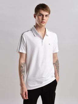 Calvin Klein - Men White Solid Polo T-Shirt