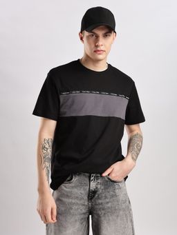 Calvin Klein - Men Black Colorblocked T-Shirt