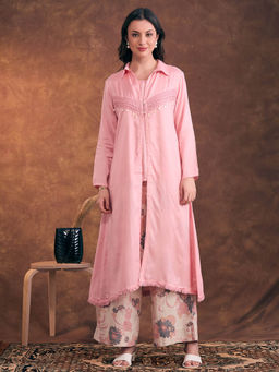 FASHOR - A-Line Kurta Palazzo with Inner- Grey