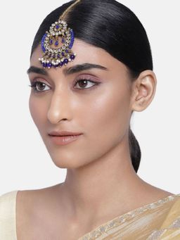 I Jewels - Gold Plated Traditional Kundan & Pearl Maang Tikka