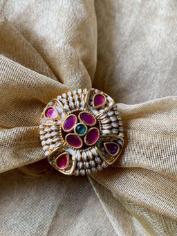 I Jewels - Antique Gold Plated Traditional Ethnic Classic Style Adjustable Comfort Fit Ring