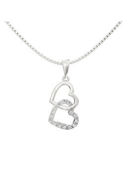 Ayanika - Lab Grown Diamond Pendant with Chain In 925 Silver Rhodium Plated