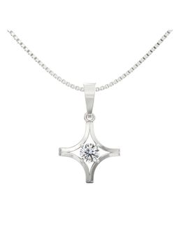 Ayanika - Lab Grown Diamond Pendant with Chain In 925 Silver Rhodium Plated
