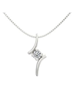 Ayanika - Lab Grown Diamond Pendant with Chain In 925 Silver Rhodium Plated