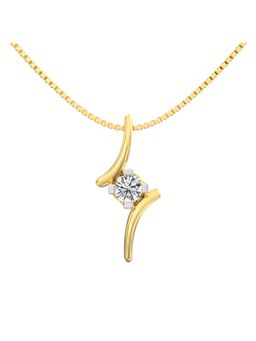 Ayanika - Lab Grown Diamond Pendant with Chain In 925 Silver Gold Plated