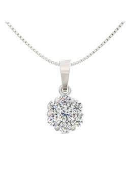 Ayanika - Lab Grown Diamond Pendant with Chain In 925 Silver Rhodium Plated