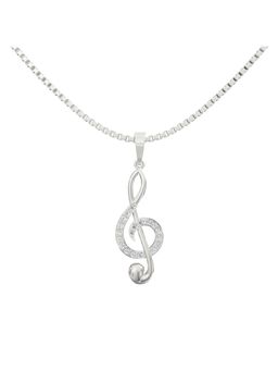 Ayanika - Lab Grown Diamond Pendant with Chain In 925 Silver Rhodium Plated