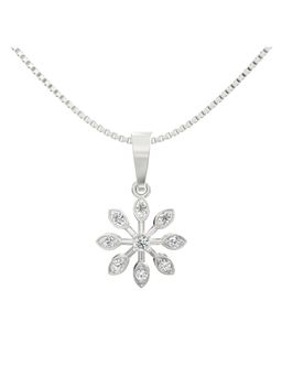 Ayanika - Lab Grown Diamond Pendant with Chain In 925 Silver Rhodium Plated