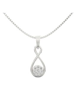 Ayanika - Lab Grown Diamond Pendant with Chain In 925 Silver Rhodium Plated