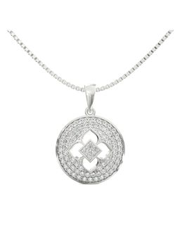 Ayanika - Lab Grown Diamond Pendant with Chain In 925 Silver Rhodium Plated