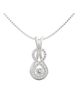Ayanika - Lab Grown Diamond Pendant with Chain In 925 Silver Rhodium Plated
