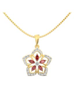 Ayanika - Lab Grown Diamond Pendant with Chain In 925 Silver Gold Plated