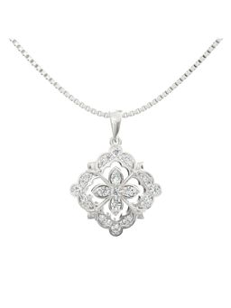 Ayanika - Lab Grown Diamond Pendant with Chain In 925 Silver Rhodium Plated