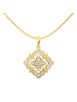 Ayanika - Lab Grown Diamond Pendant with Chain In 925 Silver Gold Plated