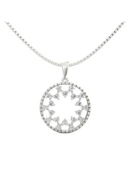 Ayanika - Lab Grown Diamond Pendant with Chain In 925 Silver Rhodium Plated