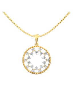 Ayanika - Lab Grown Diamond Pendant with Chain In 925 Silver Gold Plated