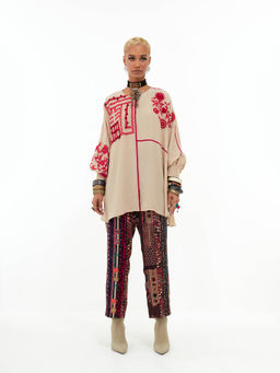 Aseem Kapoor - Multi Colour Mandala Kaftan with Pant (Set of 2)