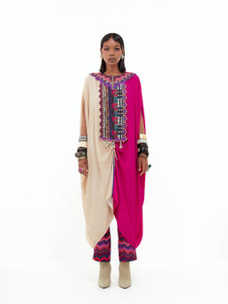 Aseem Kapoor - Pink Ritu Kaftan Tunic with Pant (Set of 2)