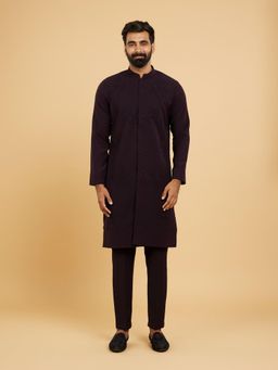 Twamev - Radiant Wine Kurta for Men (Set of 2)