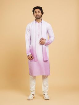 Twamev - Regal Lilac Purple Kurta Churidar Dupatta for Men (Set of 3)
