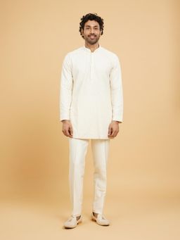 Twamev - Cream color Kurta for Men (Set of 2)