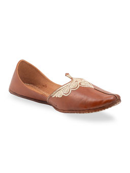 Korakari - Mens Ethnic Royale Elite Jutti Pointed Toe Tan