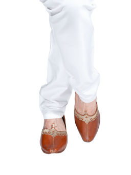 Korakari - Mens Ethnic Royale Elite Jutti Pointed Toe Tan