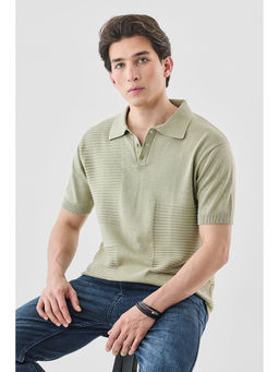 Snitch - Men Green Cotton Polo T-shirt