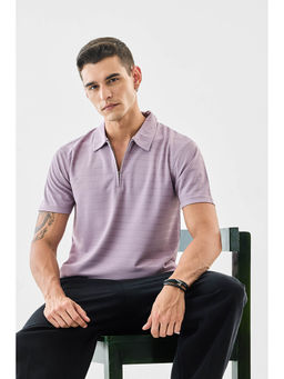 Snitch - Men Lavender Polyester Polo T-shirt