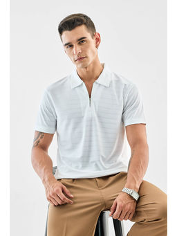 Snitch - Men White Polyester Polo T-shirt