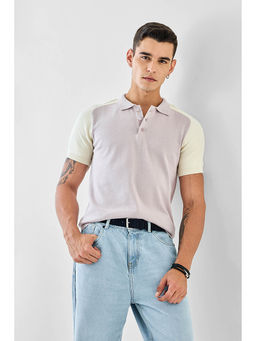 Snitch - Men Pink Cotton Polo T-shirt