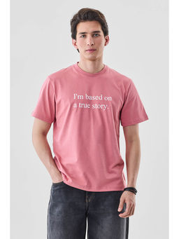 Snitch - Men Pink Cotton T-shirt