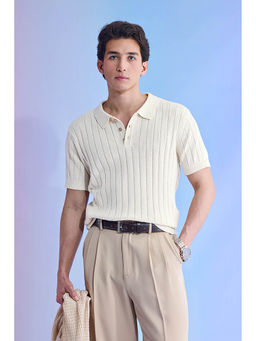 Snitch - Men Beige Cotton Blend Polo T-shirt