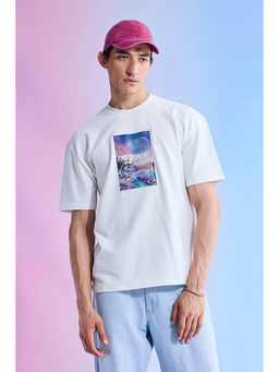 Snitch - Men White Cotton T-shirt