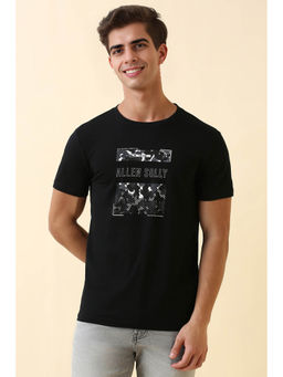 Allen Solly - Men Black Cotton T-shirt