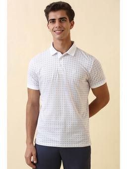 Allen Solly - Men White Cotton Polo T-shirt
