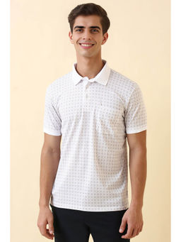 Allen Solly - Men White Cotton Polo T-shirt