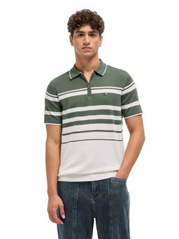 The Bear House - Men Green Cotton Polo T-Shirt