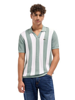 The Bear House - Men Green Cotton Polo T-Shirt