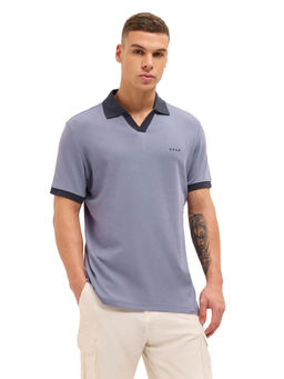 The Bear House - Men Purple Cotton Polo T-Shirt