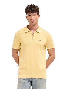 The Bear House - Men Yellow Cotton Polo T-Shirt