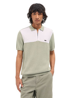 The Bear House - Men Green Cotton Polo T-Shirt