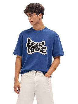 The Bear House - Men Blue Cotton T-Shirt